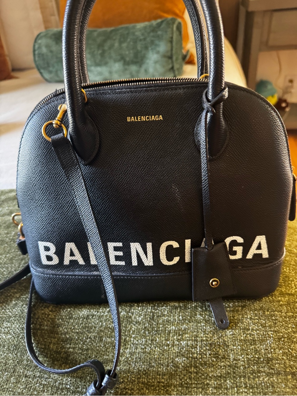 Balenciaga Black Satchel with White Logo - Picture 3 of 9